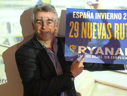 Michael O&rsquo;Leary presenta las nuevas rutas de Ryanair en Espa&ntilde;a.