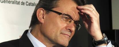 Artur Mas, durante una rueda de prensa, en Bruselas.
