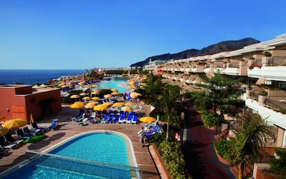 Vista aérea del hotel Luabay, en Puerto Santiago, Tenerife.