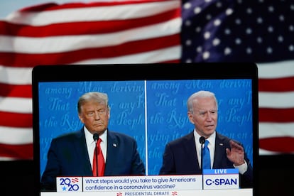 Donald Trump y Joe Biden, en el segundo debate electoral.