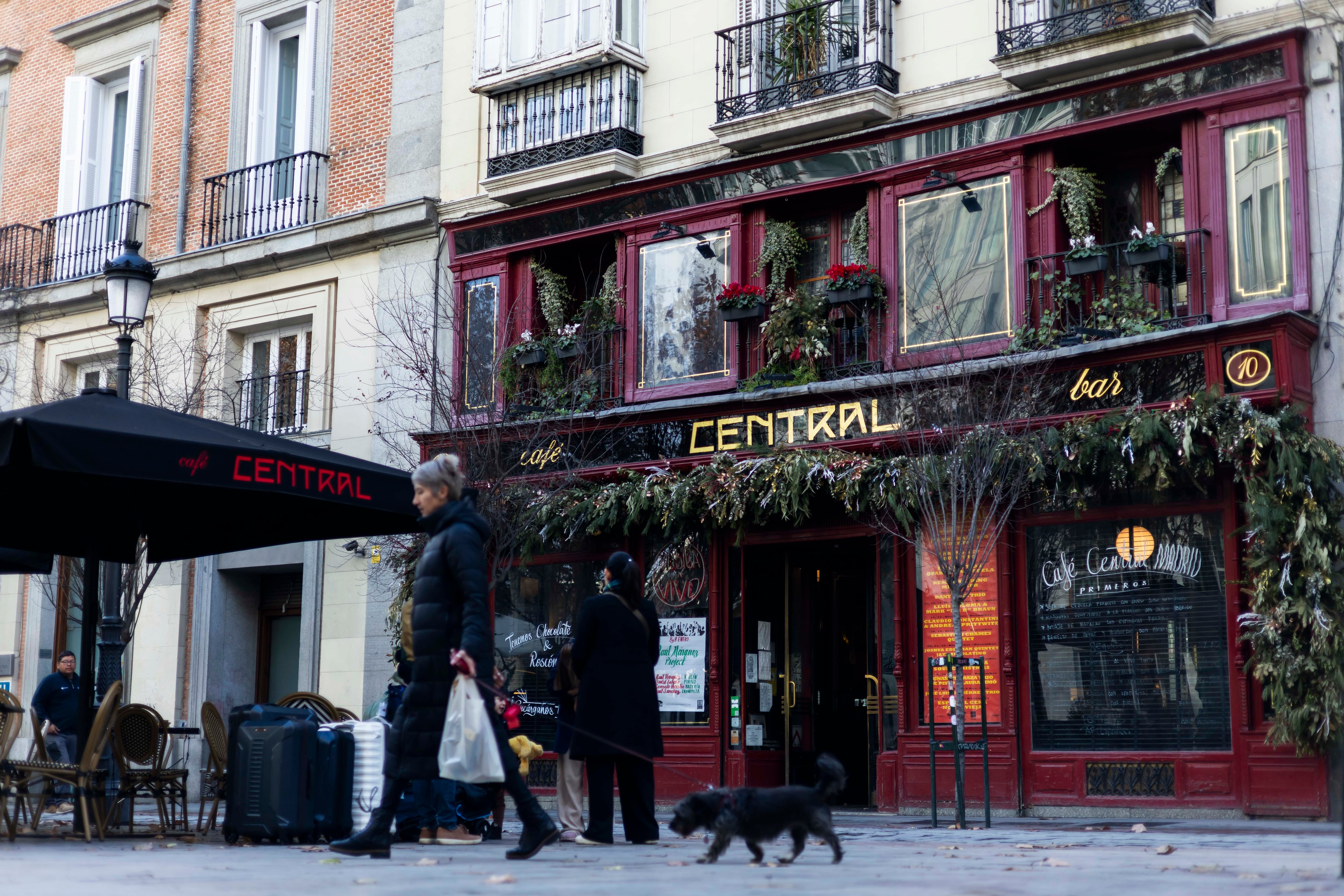La fachada del Café Central, en la plaza del Ángel (Madrid), el 9 de enero de 2025.