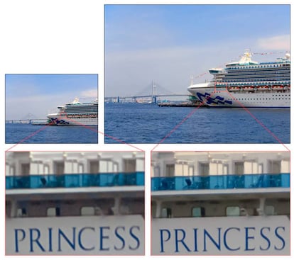 A la izquierda, una fotografía tomada con una cámara de 12 megapíxeles. A la derecha, una imagen obtenida con el sensor IMX586 (48 megapíxeles).