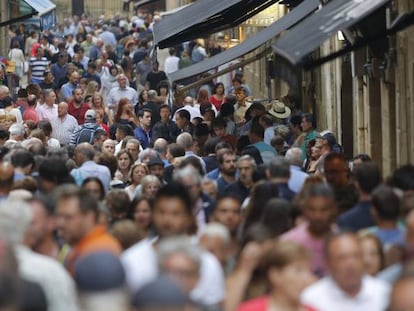 La calle 31 de agosto en la Parte Vieja de San Sebastián.