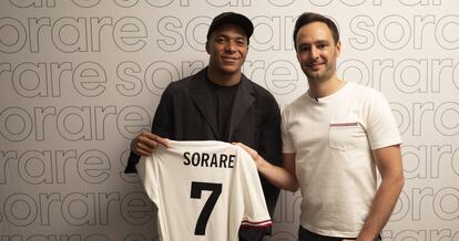 Kylian Mbappé y Nicolas Julia, co-fundador de Sorare