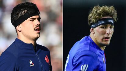 Oscar Jegou y Hugo Auradou, jugadores de rugby.