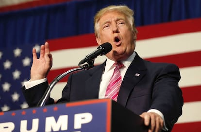 Donald Trump en un mitin este sábado en Virginia