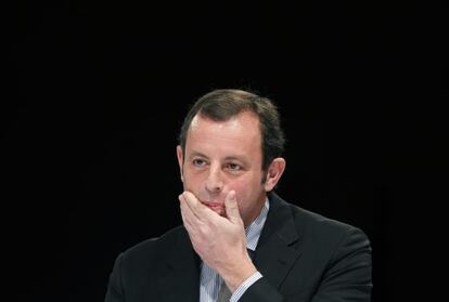 Sandro Rosell, durante una conferencia de prensa.