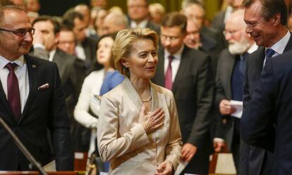 La presidenta de la Comisión Europea, Ursula von der Leyen, en un acto en Luxemburgo