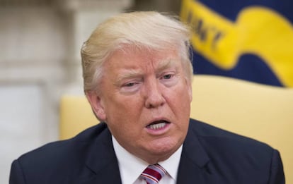El presidente de EE UU, Donald Trump, este miércoles en Washington.