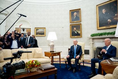 Joe Biden y Benjamin Netanyahu en la Casa Blanca