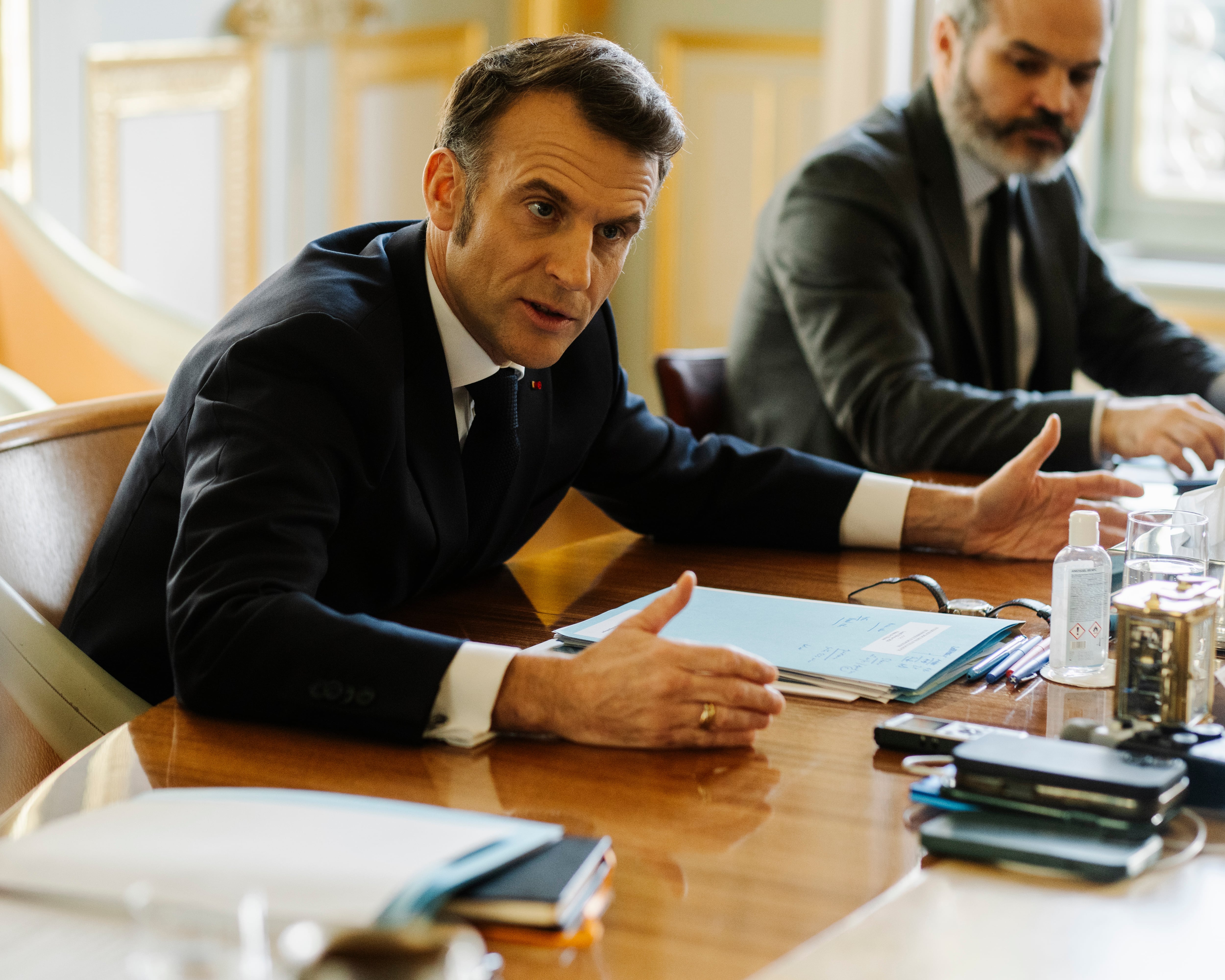 Emmanuel Macron, durante la entrevista. 