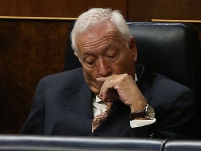 Margallo, ayer en el Congreso de los Diputado.