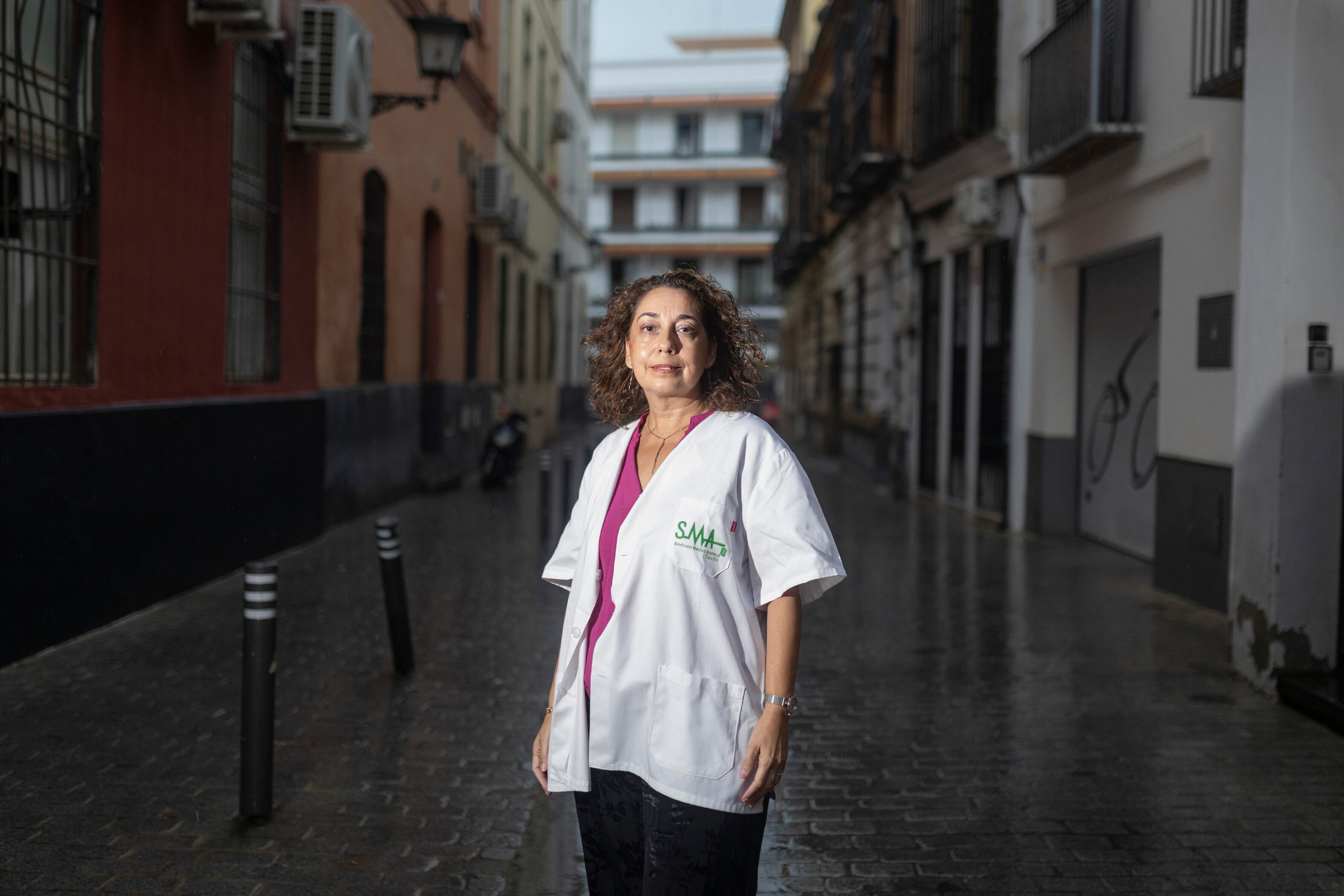 Ana Pagador, vocal de atención primaria del Sindicato Médico Andaluz, este miércoles en Sevilla.