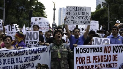 Imagen de la manifestación de este sábado en México DF.