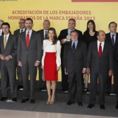 Los Príncipes de Asturias en la ceremonia de entrega de las acreditaciones a los nuevos embajadores honorarios de la Marca España