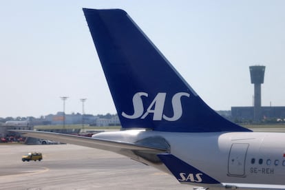 Un avión de SAS, en el aeropuerto de Copenhague (Dinamarca), en julio de 2022.