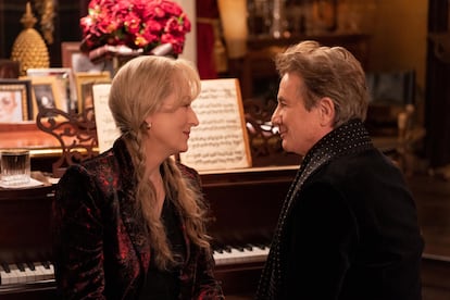 Meryl Streep and Martin Short in the first episode of season three of ‘Only Murders in the Building.’