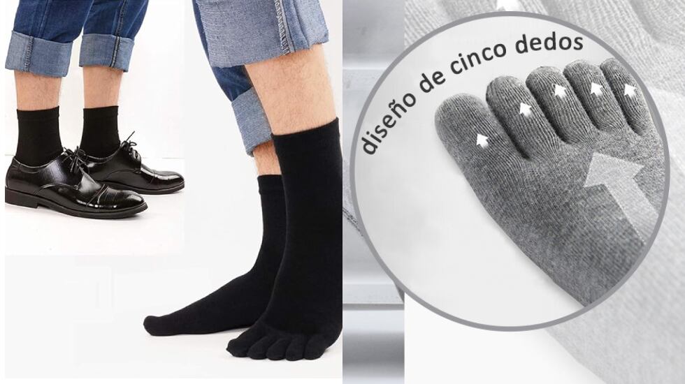 Calcetines de dedos con costuras cómodas.