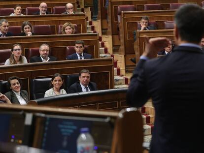 Pedro Sánchez durante la sesión de control al Gobierno, el paasdo miércoles.