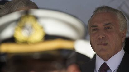 Michel Temer em cerimônia da Marinha, nesta sexta-feira.