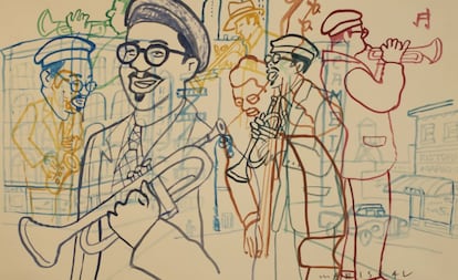 El dibujante Mariscal intentó captar con sus colores el mundo del jazz en sus trabajos previos para la película 'Chico y Rita'.