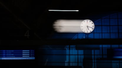 A clock at Berlin-Alexanderplatz station, in a file image.