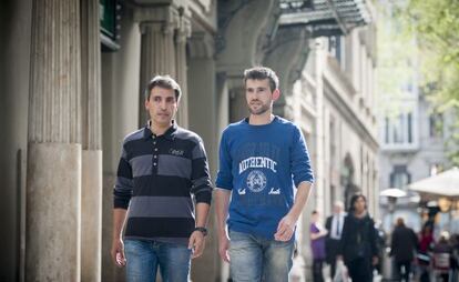 Xavi Mora and Jordi Bañeres, pictured on the streets of Barcelona.
