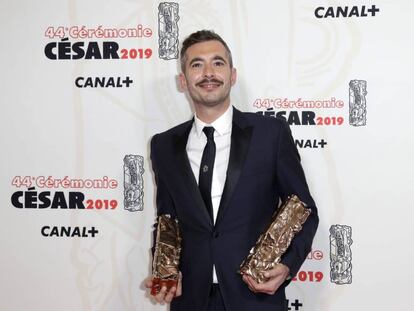 Xavier Legrand, con los premios a mejor película y mejor guion original por 'Custodia compartida'.