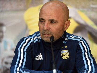 Jorge Sampaoli en una rueda de prensa.