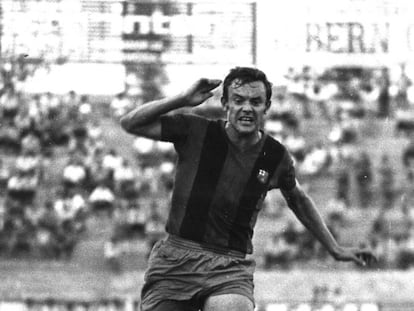 José Antonio Zaldúa, en un partido con el Barcelona.