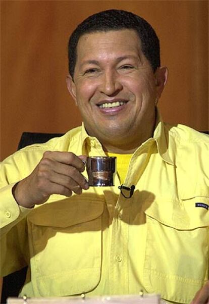 Hugo Chávez, ayer durante su programa televisivo <i>Aló presidente</i>.