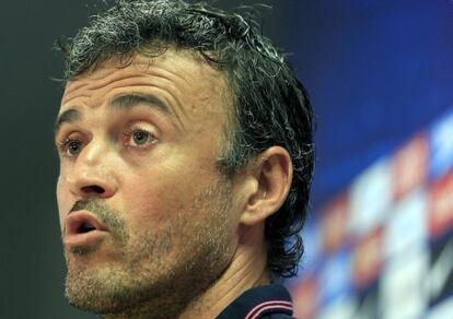 Luis Enrique, durante la rueda de prensa.