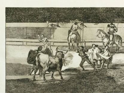 Uno de los grabados de Goya que integra la exposici&oacute;n.