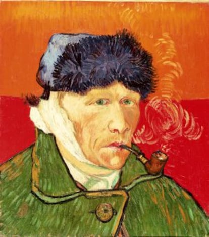 Autorretrato con oreja vendada y pipa, de Vincent Van Gogh.