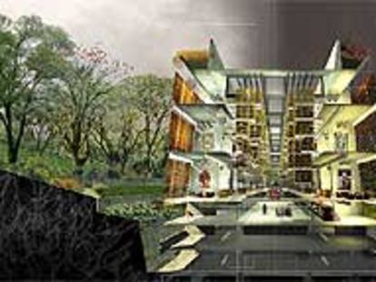 El proyecto del joven arquitecto mexicano Alberto Kalach, que resultó vencedor en el concurso.