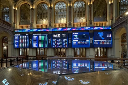 Interior de la Bolsa de Madrid.