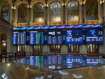 Interior de la Bolsa de Madrid.