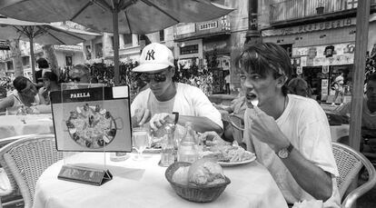 Turistes en Barcelona en 1992.