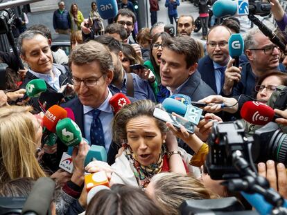 Alberto Núñez Feijóo, a su llegada a la reunión del Comité Ejecutivo Nacional del PP