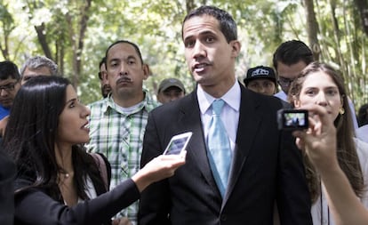 Juan Guaidó, na última quinta-feira, em Caracas