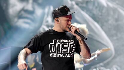 René Pérez, Residente, durante los ensayos para los Grammy Latinos.