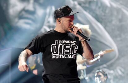 René Pérez, Residente, durante los ensayos para los Grammy Latinos.