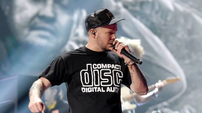 René Pérez, Residente, durante los ensayos para los Grammy Latinos.