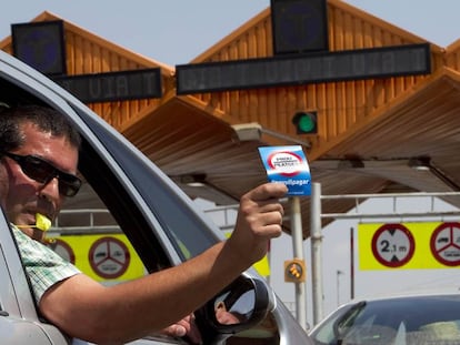 Protesta del colectivo #novullpagar en el peaje de Mollet. 