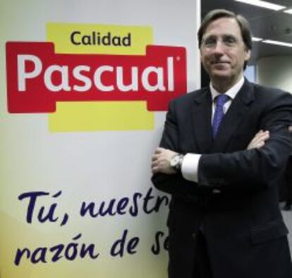 Tom&aacute;s Pascual G&oacute;mez-Cu&eacute;tara, presidente de Calidad Pascual, hoy en Madrid en la presentaci&oacute;n de la nueva denominaci&oacute;n del grupo.