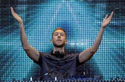 Un momento de la actuación del 'dj' Calvin Harris en Rock in Rio