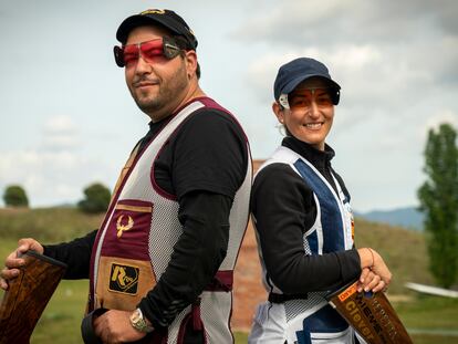 Mollet del Valles, 22/04/2021. Alberto Fernandez y Fatima Galvez, atletas de tiro (foso / trap), se estrenaran en Trap Mixto en los juegos olimpicos. (Foto: JUAN BARBOSA)