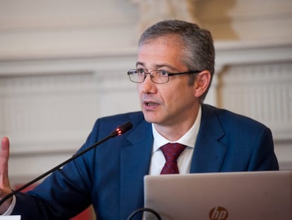 Pablo Hernández de Cos, gobernador del Banco de España, en la Universidad Menéndez Pelayo de Santander.