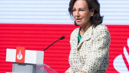 Ana Botín, presidenta del Santander, en la inauguración del Conferencia Internacional de Banca. 