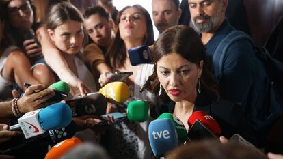 La ministra de Juventud e Infancia, Sira Rego, atendía este miércoles a los medios de comunicación momentos antes del inicio de la Conferencia Sectorial de Infancia y Adolescencia en Tenerife.